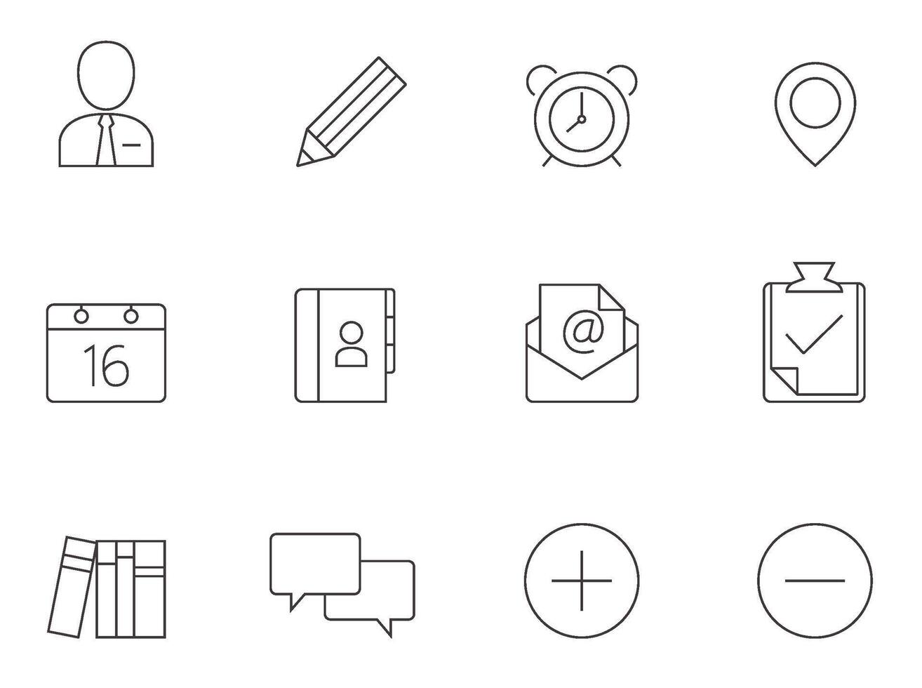 Group collaborations icon series in thin outlines vector