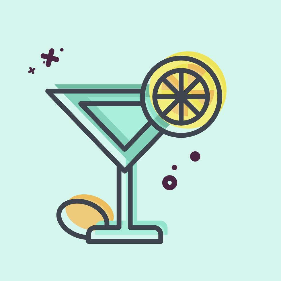 Icon Cocktails. related to Restaurant symbol. MBE style. design editable vector