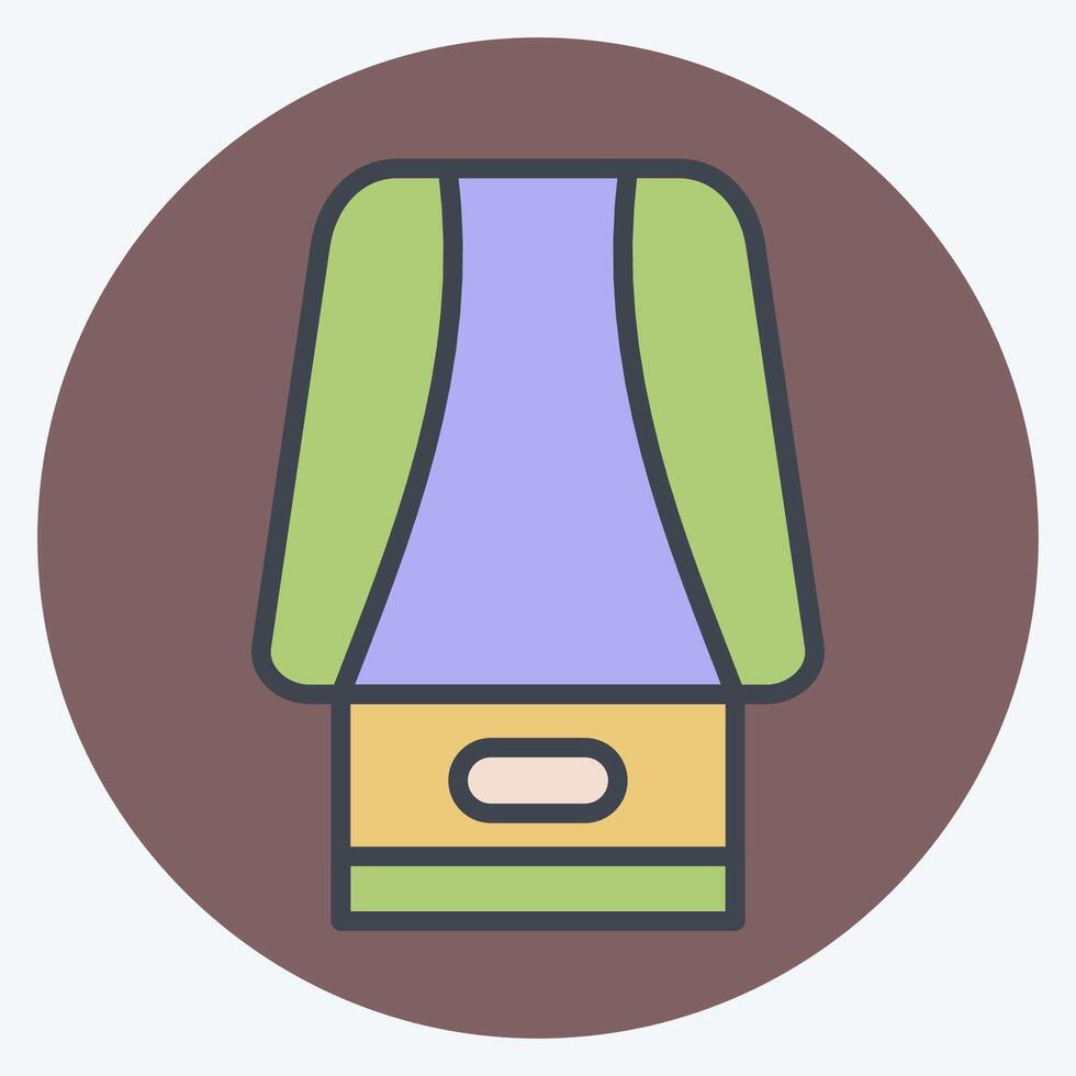 Icon Cartridge. related to Vape symbol. color mate style. design editable 1 vector