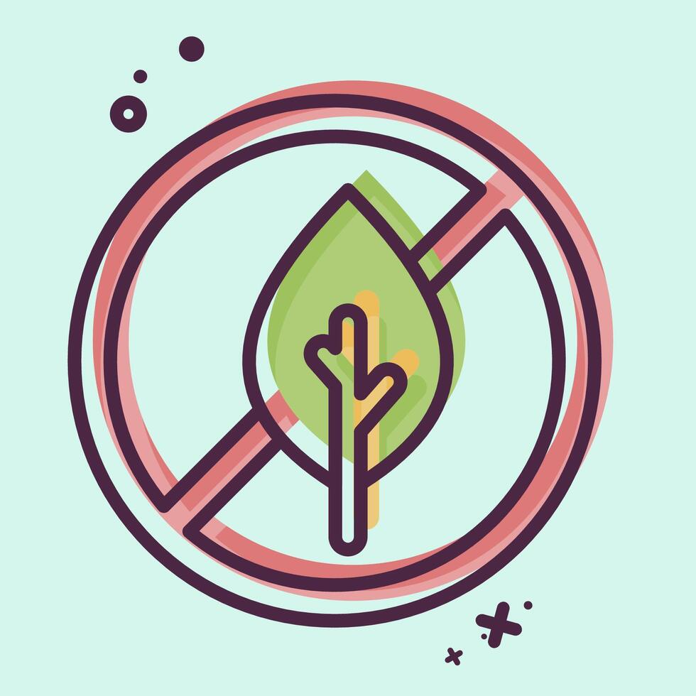 Icon No Tabacco. related to Vape symbol. MBE style. design editable vector