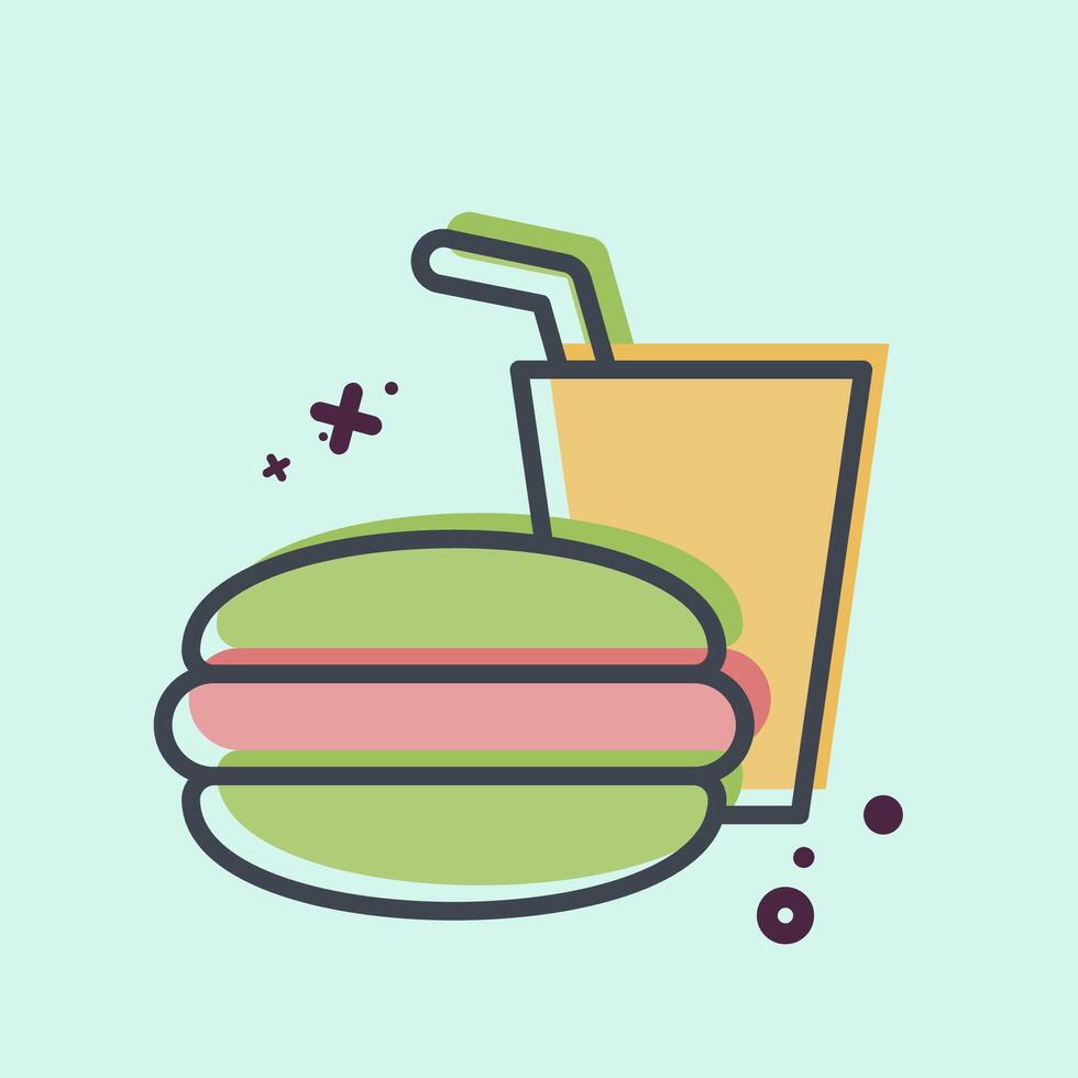 Icon Fast Food. related to Restaurant symbol. MBE style. design editable vector