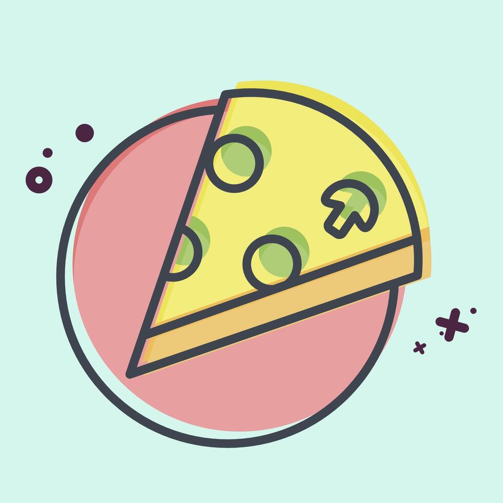 Icon Pizza. related to Restaurant symbol. MBE style. design editable vector