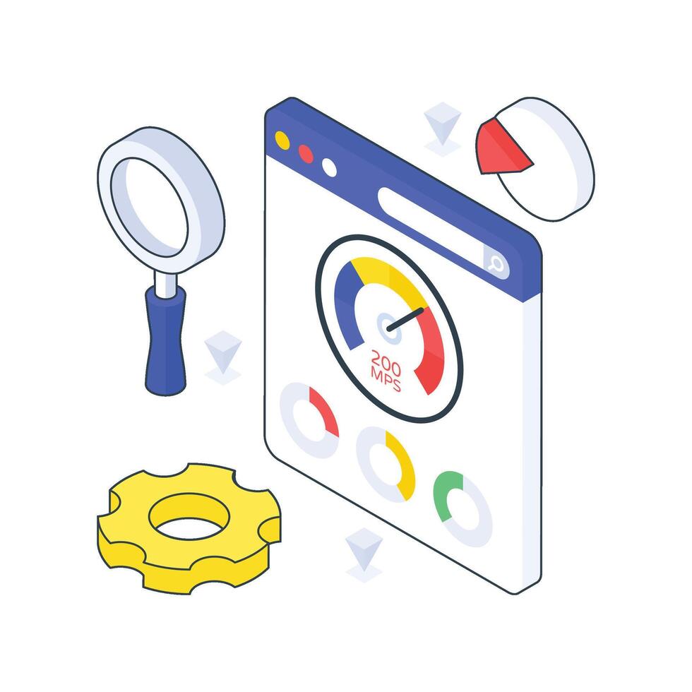 Web Optimization isometric Colored illustration vector