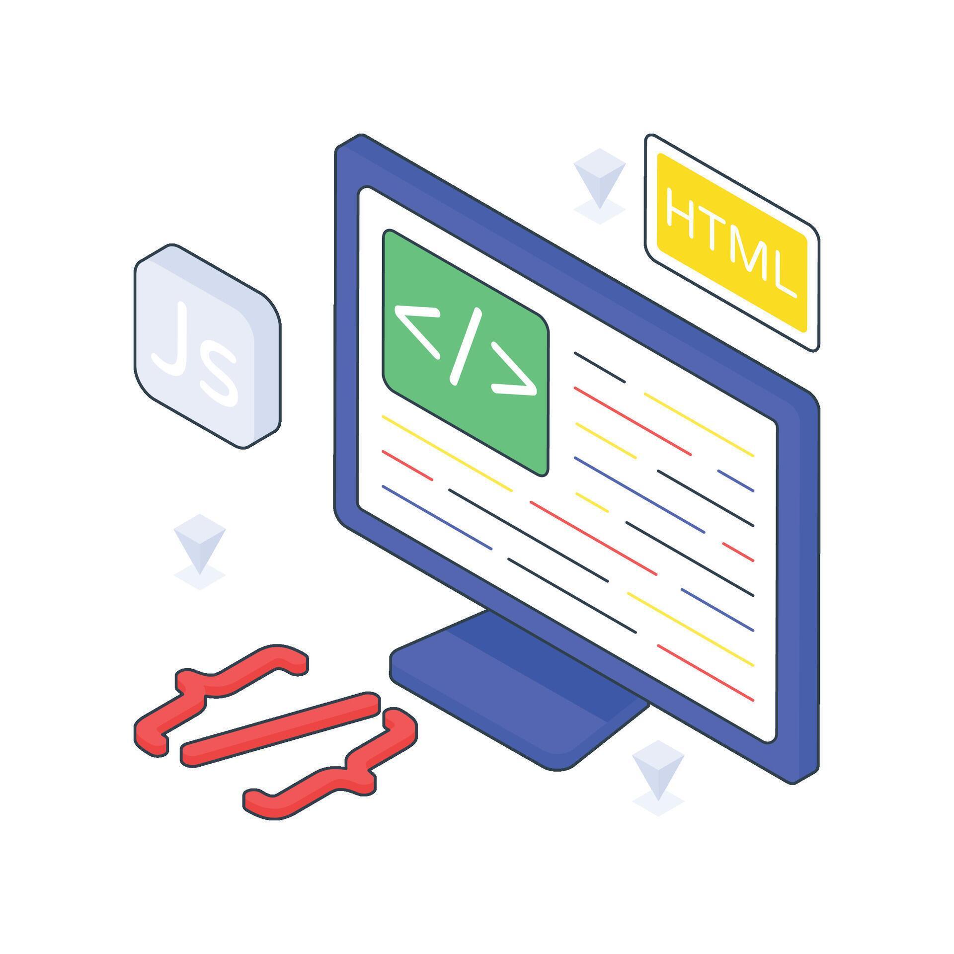 Application Coding isometric Colored illustration 54919939 Vector Art ...