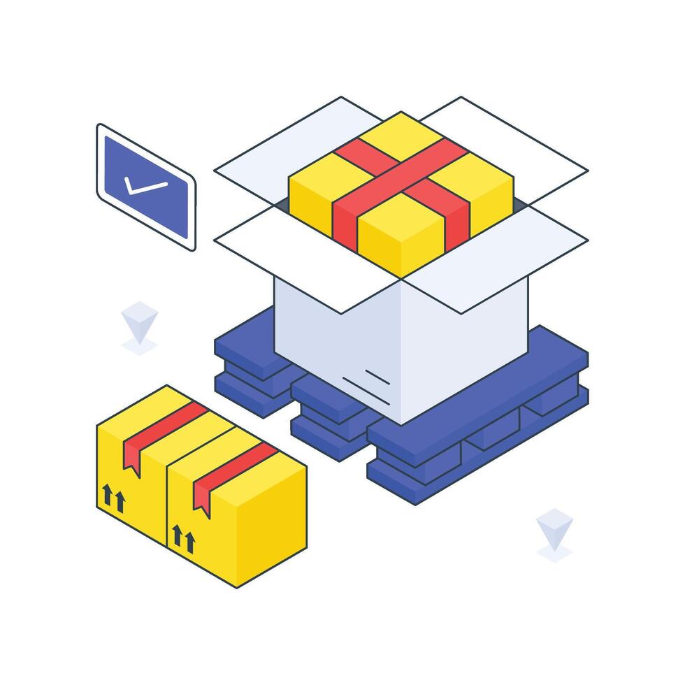 Delivery Location isometric Colored illustration vector