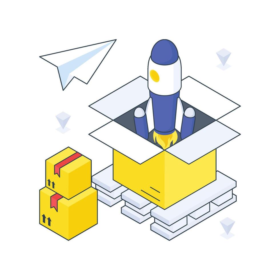 Product Release isometric Colored illustration vector