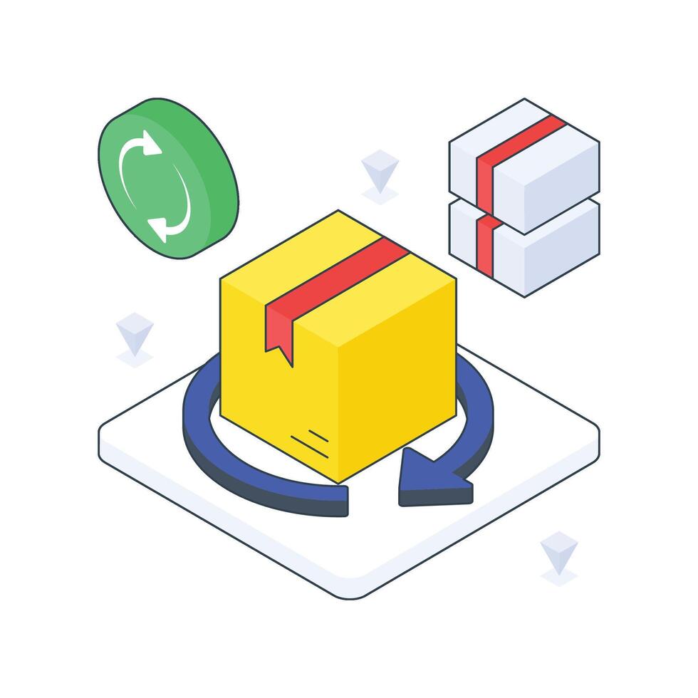 Return order isometric Colored illustration vector