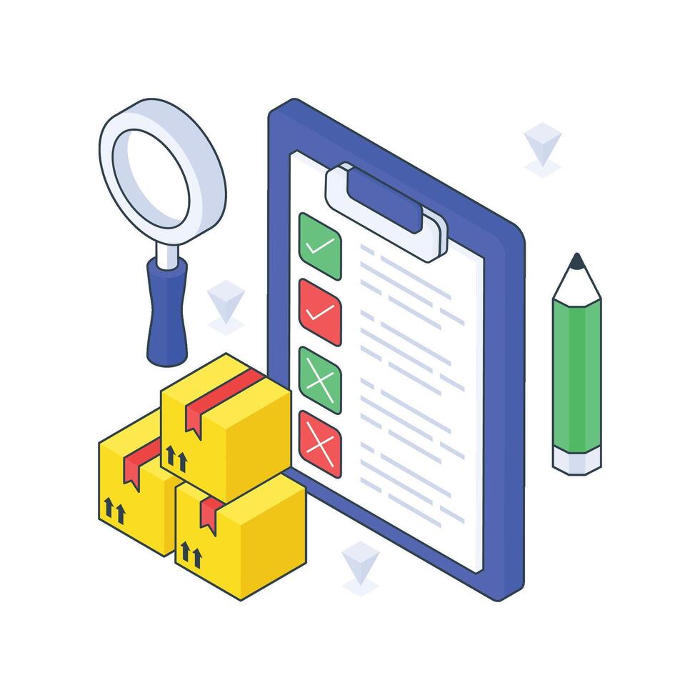 Inventory Control isometric Colored illustration vector