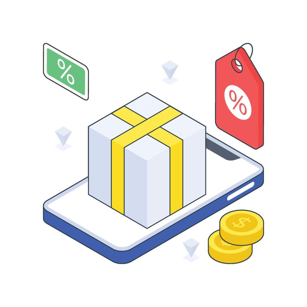 Logistic Discount isometric Colored illustration vector