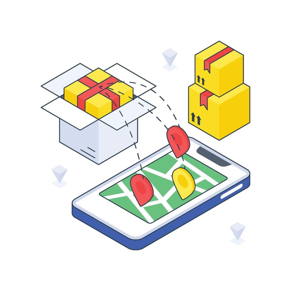 Delivery venue isometric Colored illustration vector