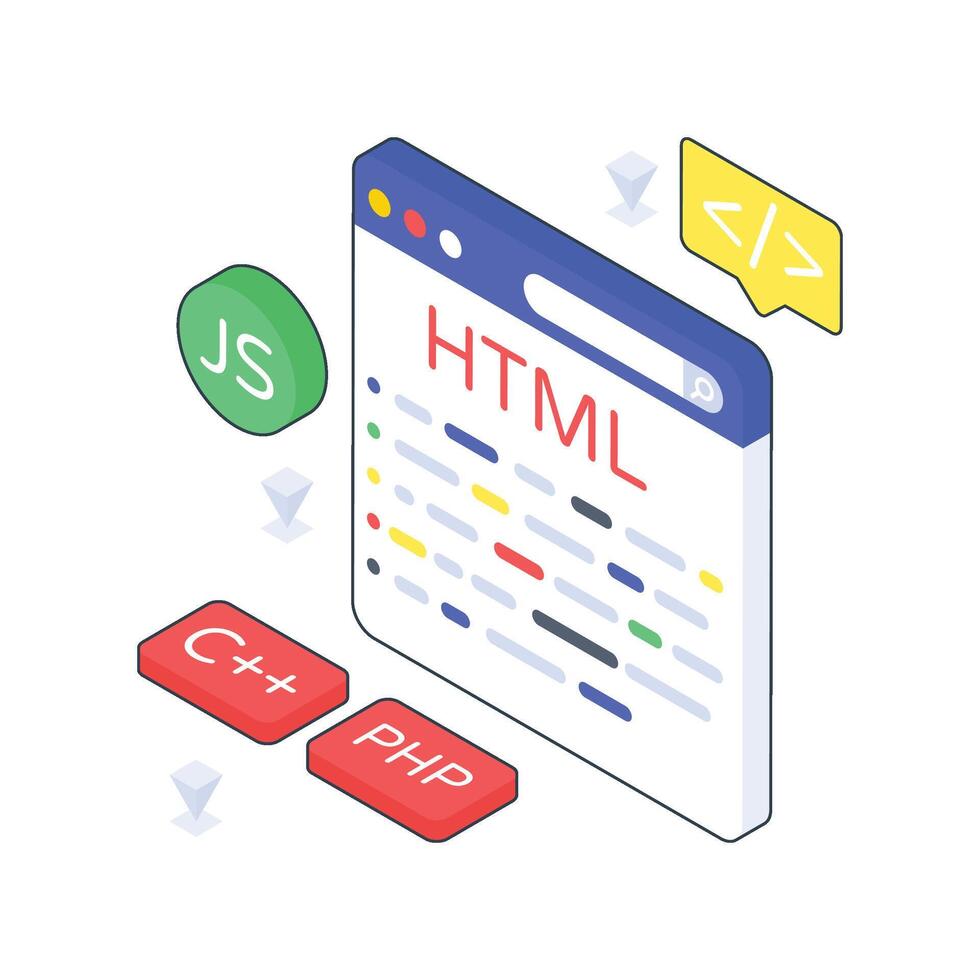 web codificación isométrica de colores vector