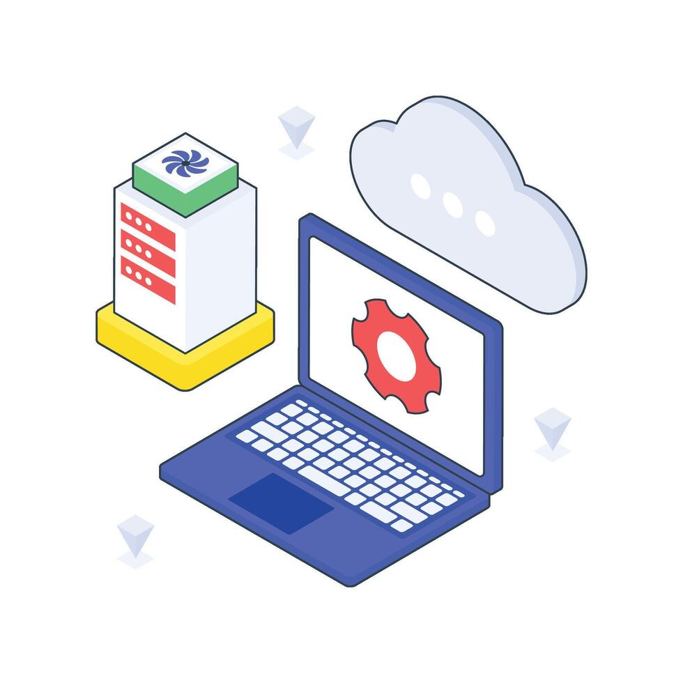 Cloud Computing isometric Colored illustration vector