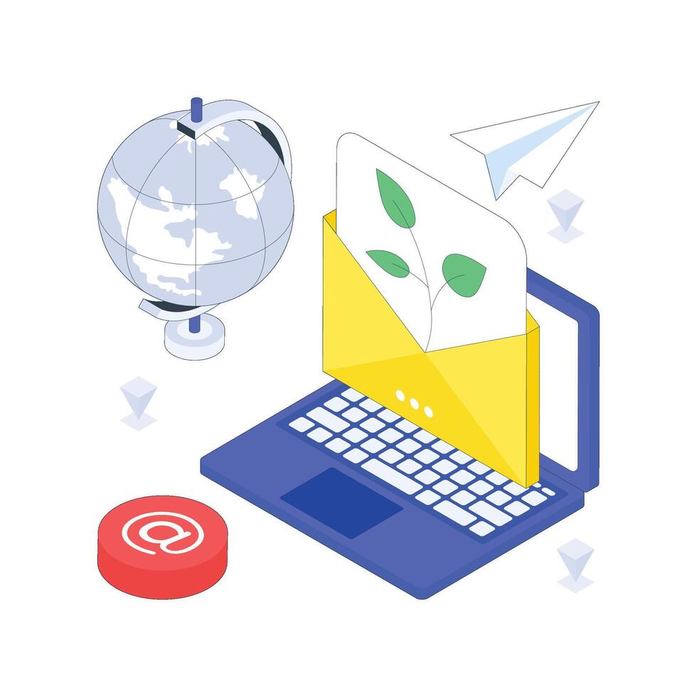 eco correo isométrica de colores ilustración vector