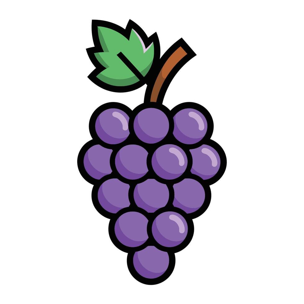 Colorful cartoon illustration of a bunch of grapes. vector