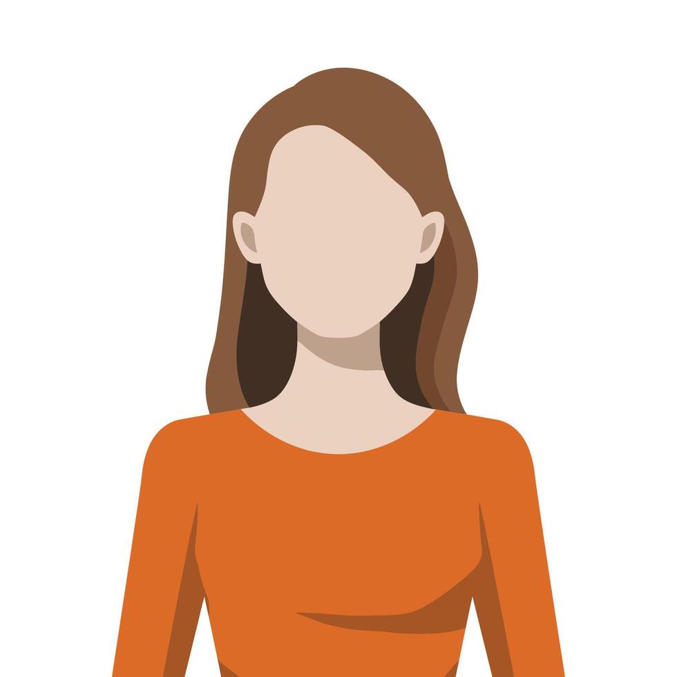 Flat Illustration of a Woman Wearing an Orange Top vector