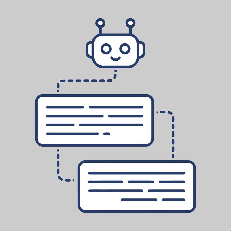 Cute robot interacting with digital documents vector