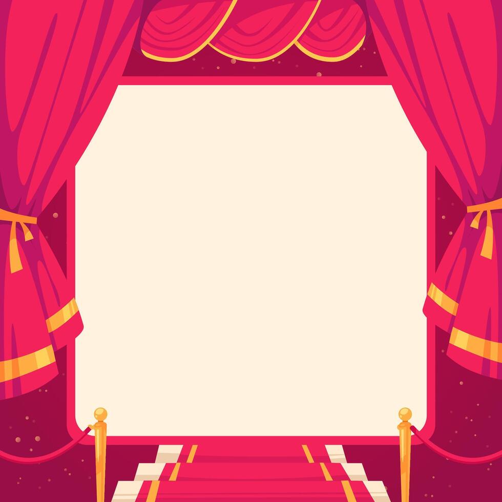 Theater Stage with Red Curtains and Blank Space vector