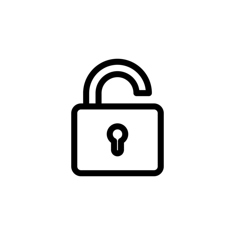 unlock, padlock Icon Logo Design vector