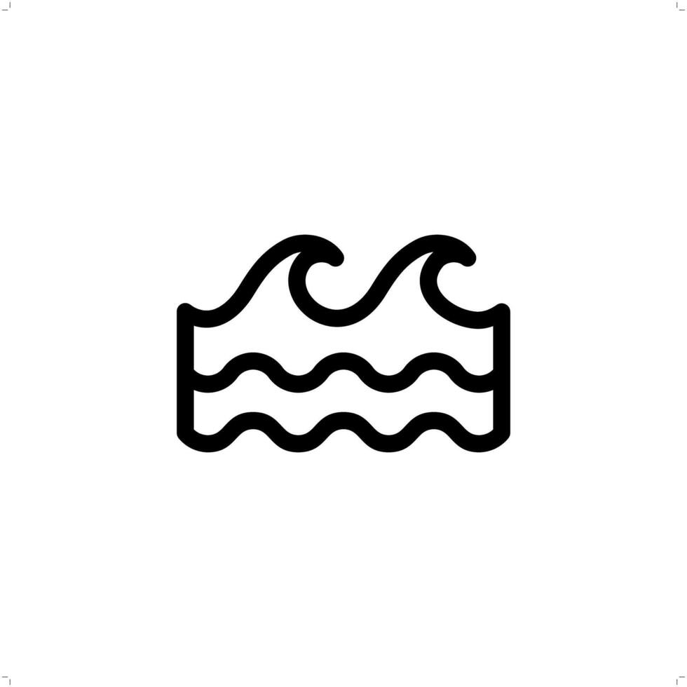 Ocean Wave Modern Minimalist Icon Design vector