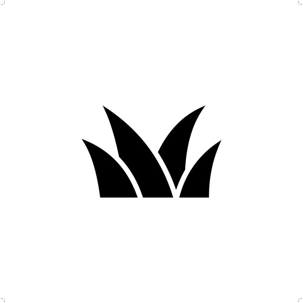 grass, leaves Geometric Icon Design vector