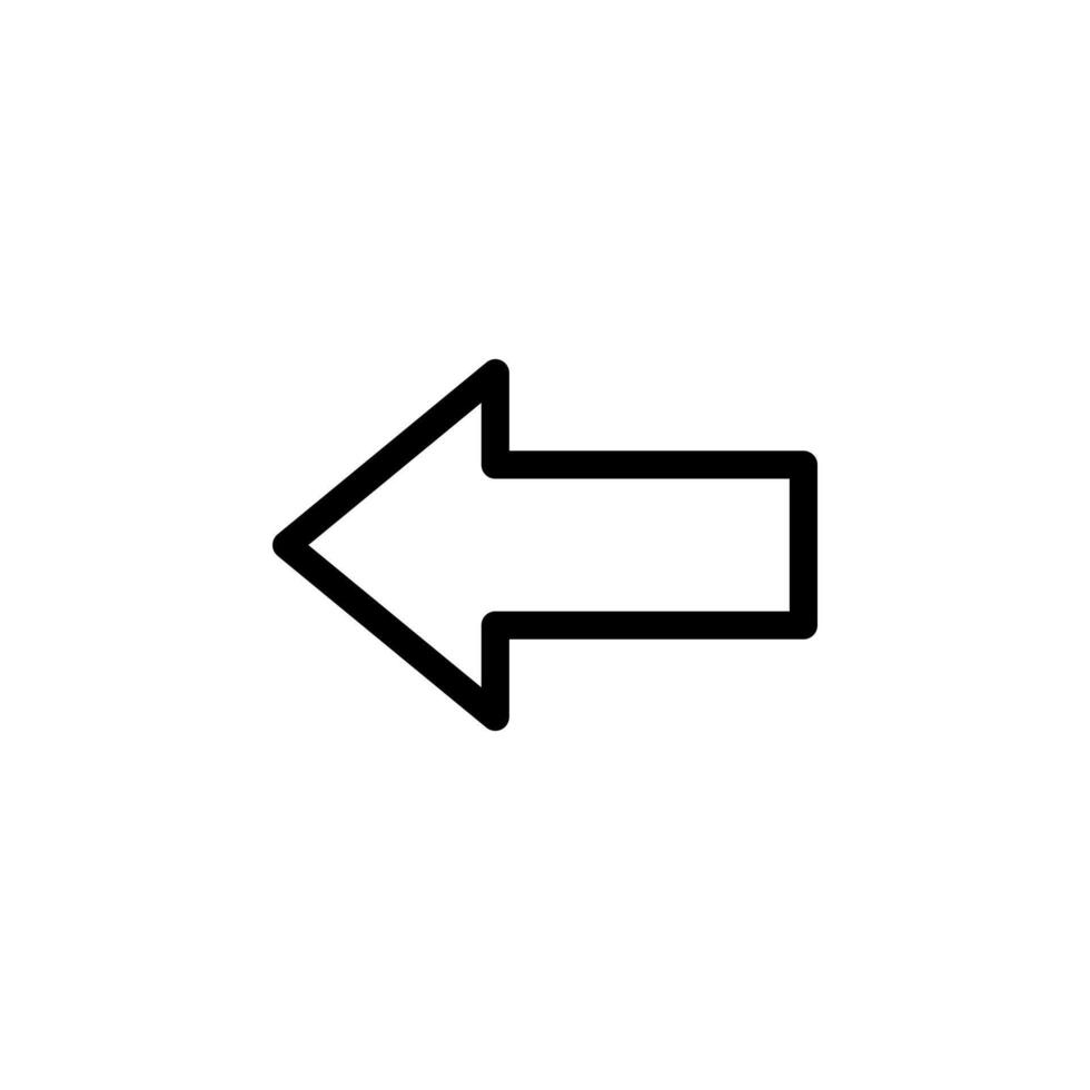 arrow, left Clean-Line Icon Design Template vector