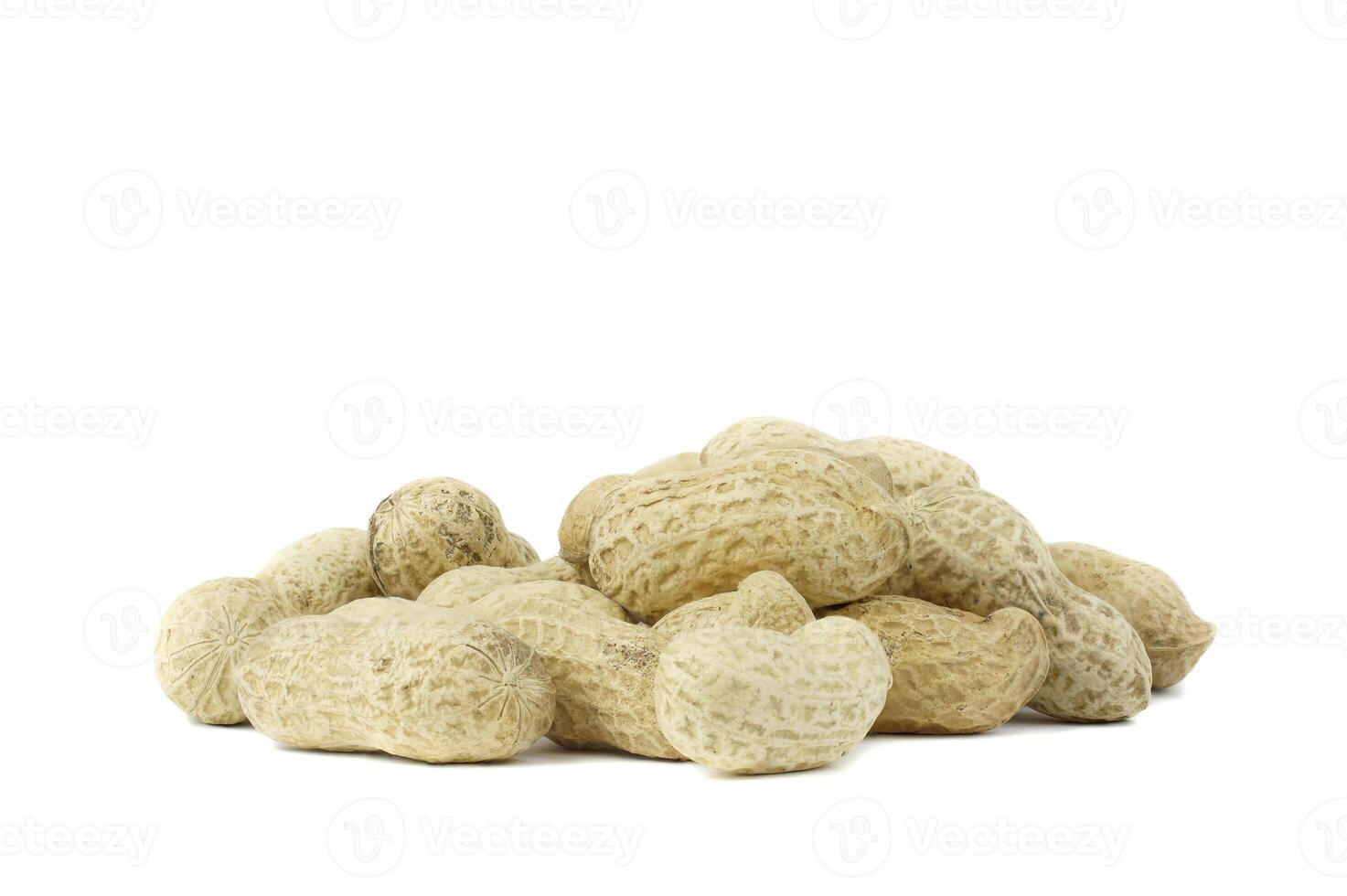 Peanuts. Nuts in shell isolated on white background. Collection. photo