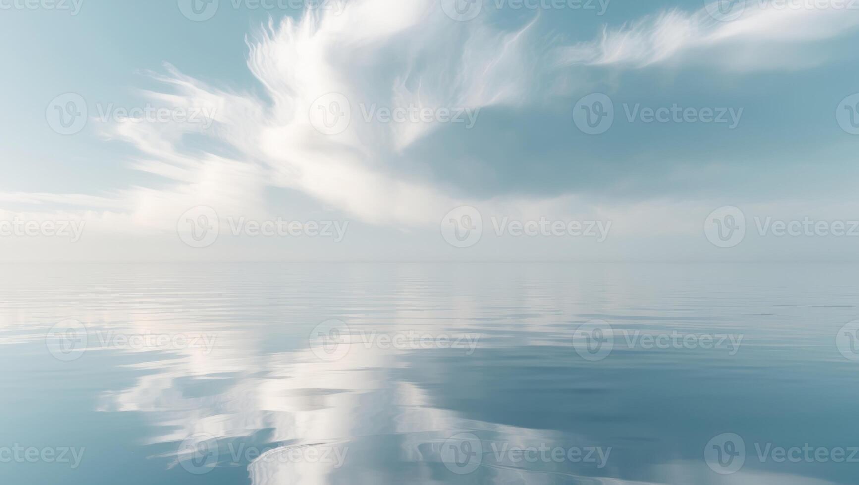 clouds reflection on sea water nature seascape landscape background. photo