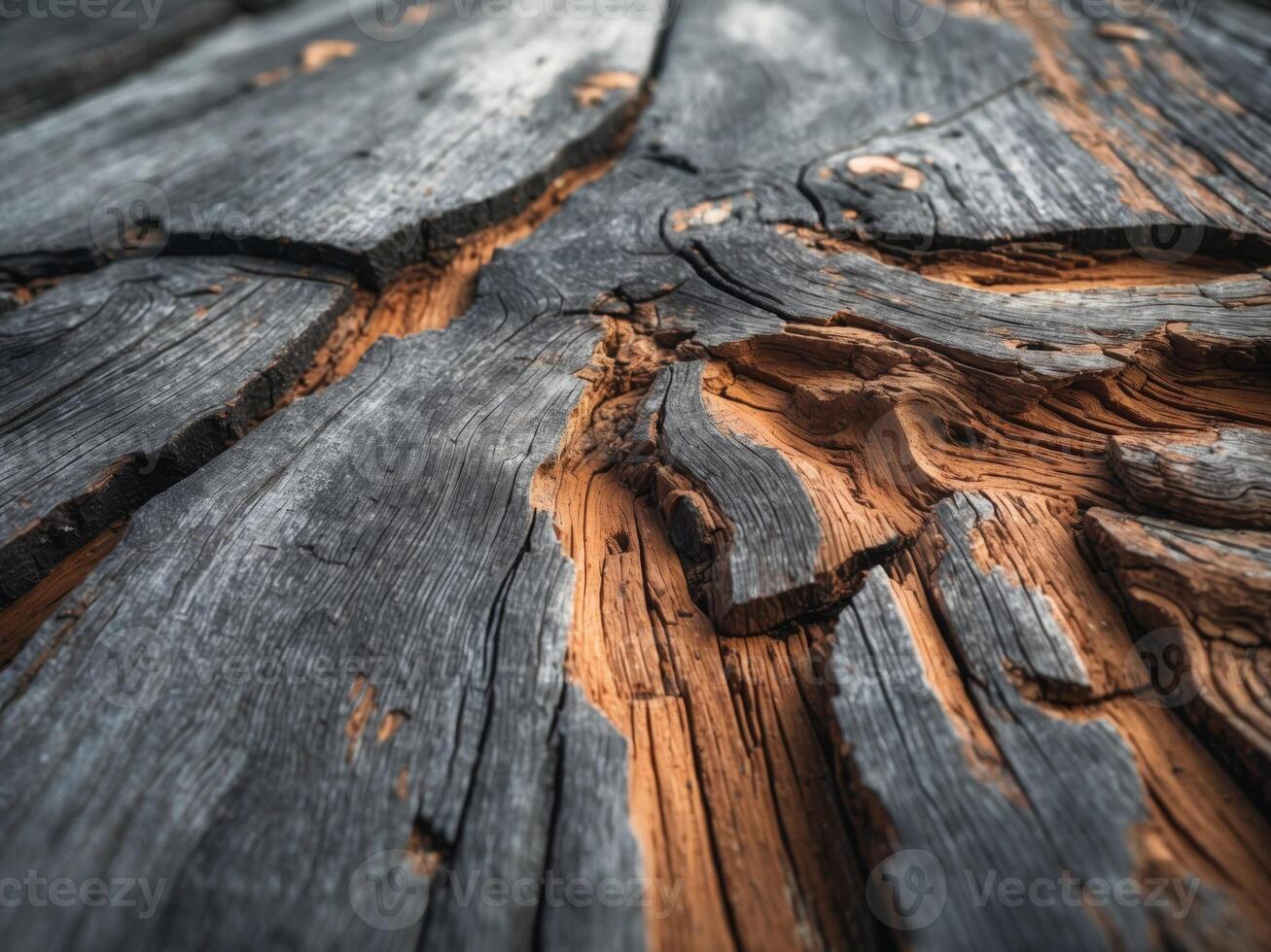 Textured wooden surface with rustic gray and brown tones photo