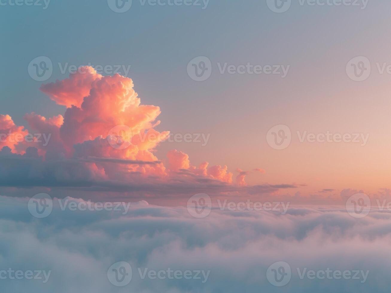 Vibrant sunset clouds illuminate the sky. photo