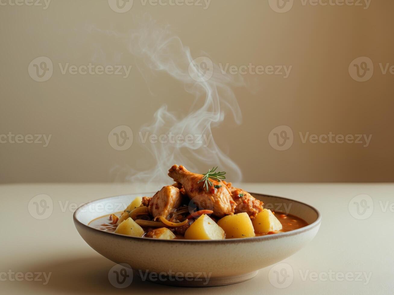 Delicious Spicy Chicken Stew with Potatoes and Onion A Warm and Savory Dish Perfect for a Cozy Meal. photo