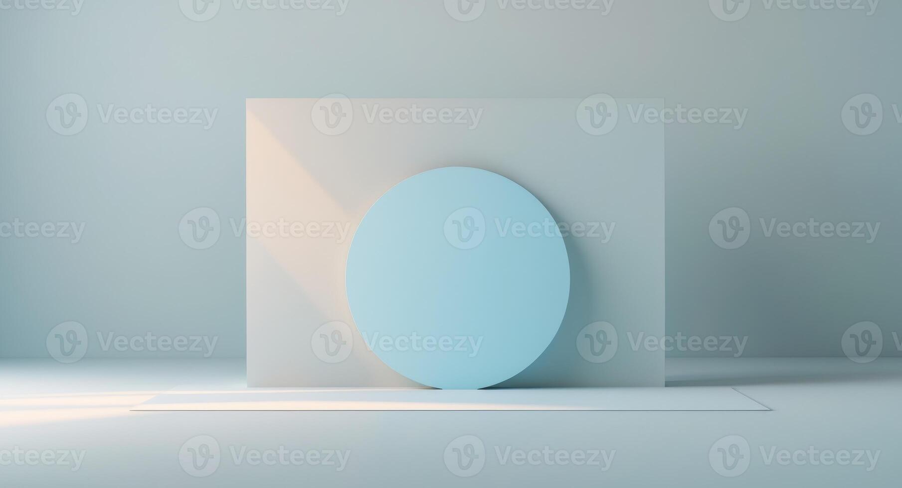 Pale blue circle and rectangle background with copy space photo