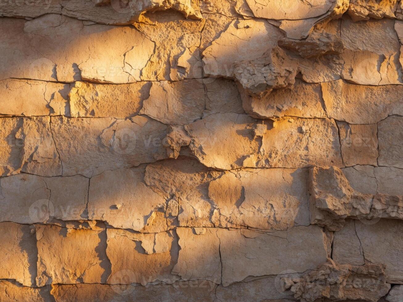 Textured cracked wall surface with warm lighting. photo