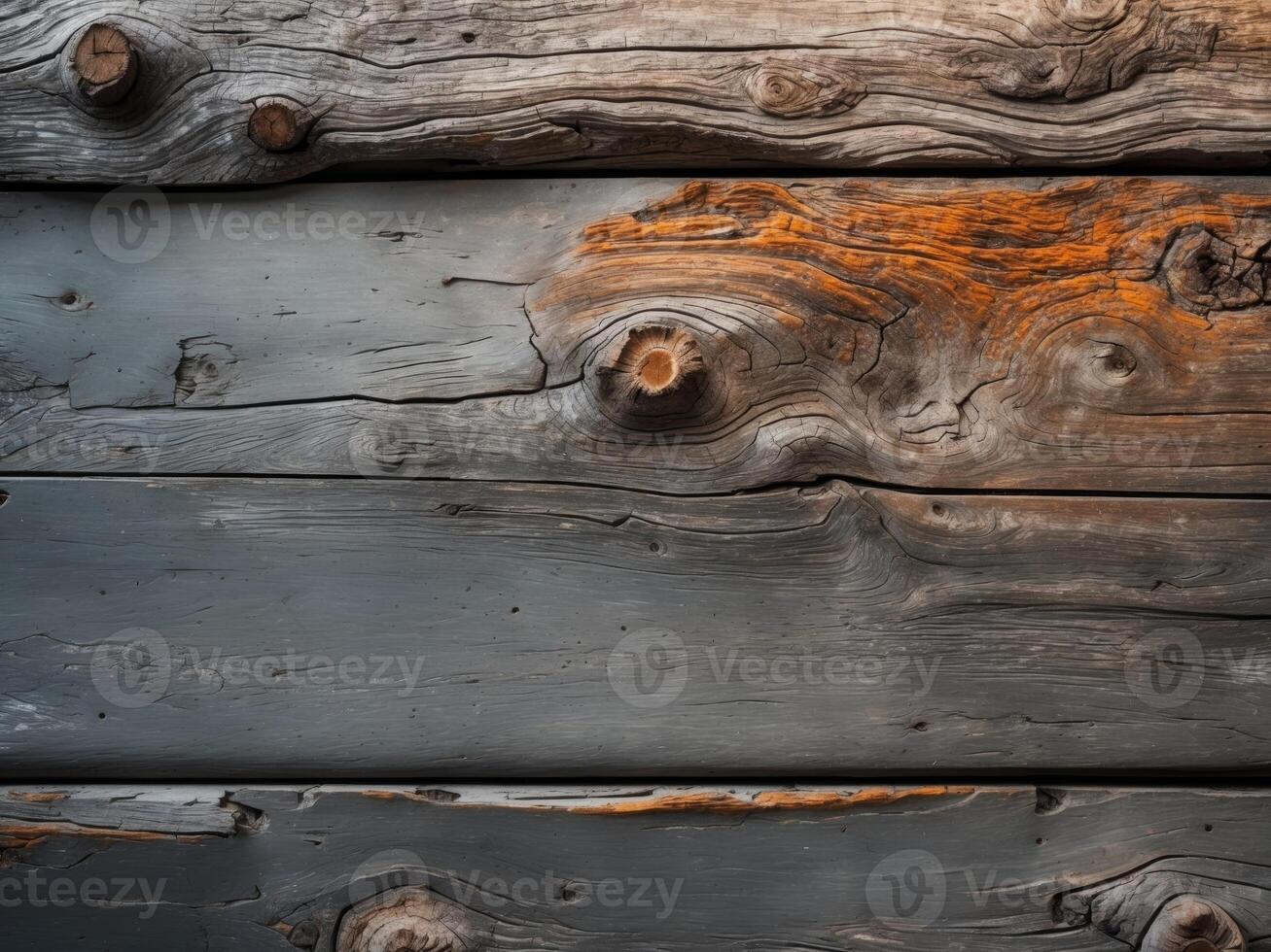 Textured wooden surface with rustic gray and brown tones. photo