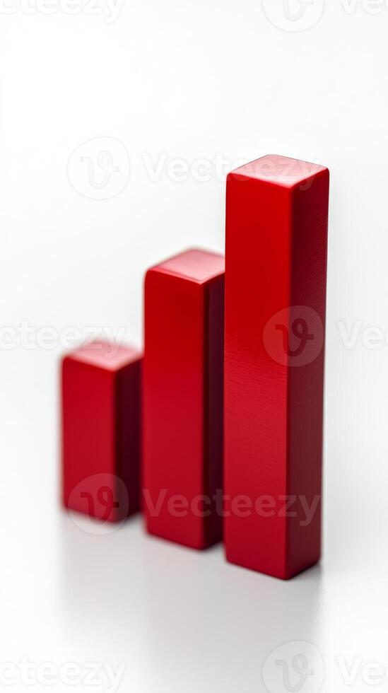 Three red blocks stacked on top of each other photo