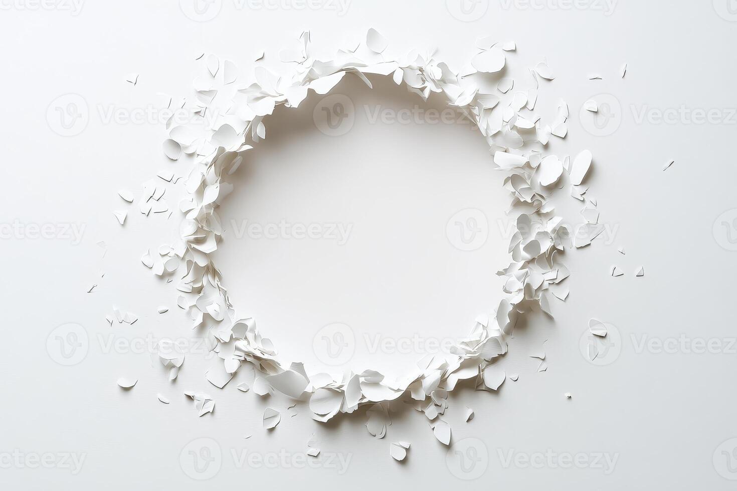 A white circle with a hole in the middle photo