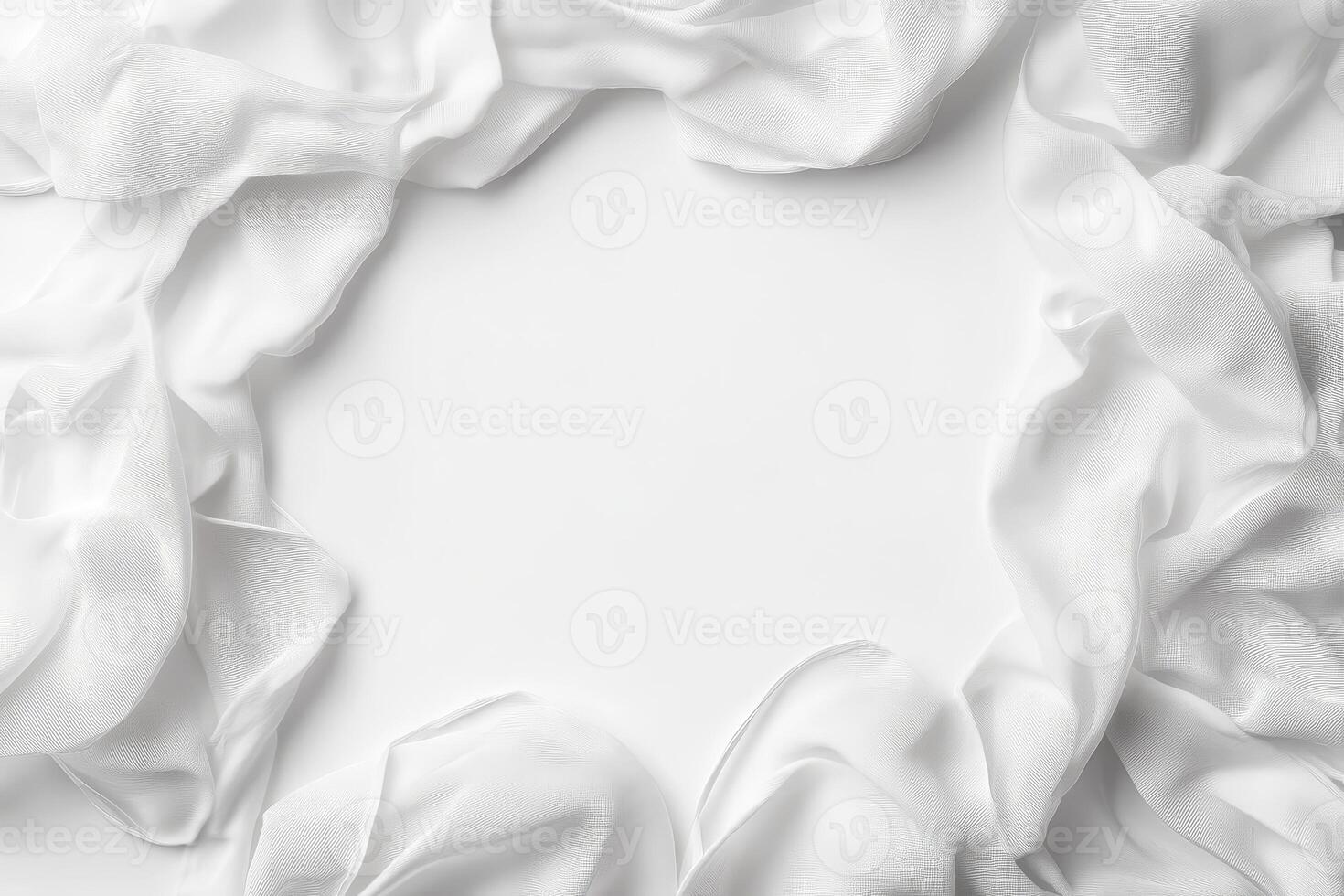 Elegant White Fabric Background with Soft Folds and Textured Surface photo