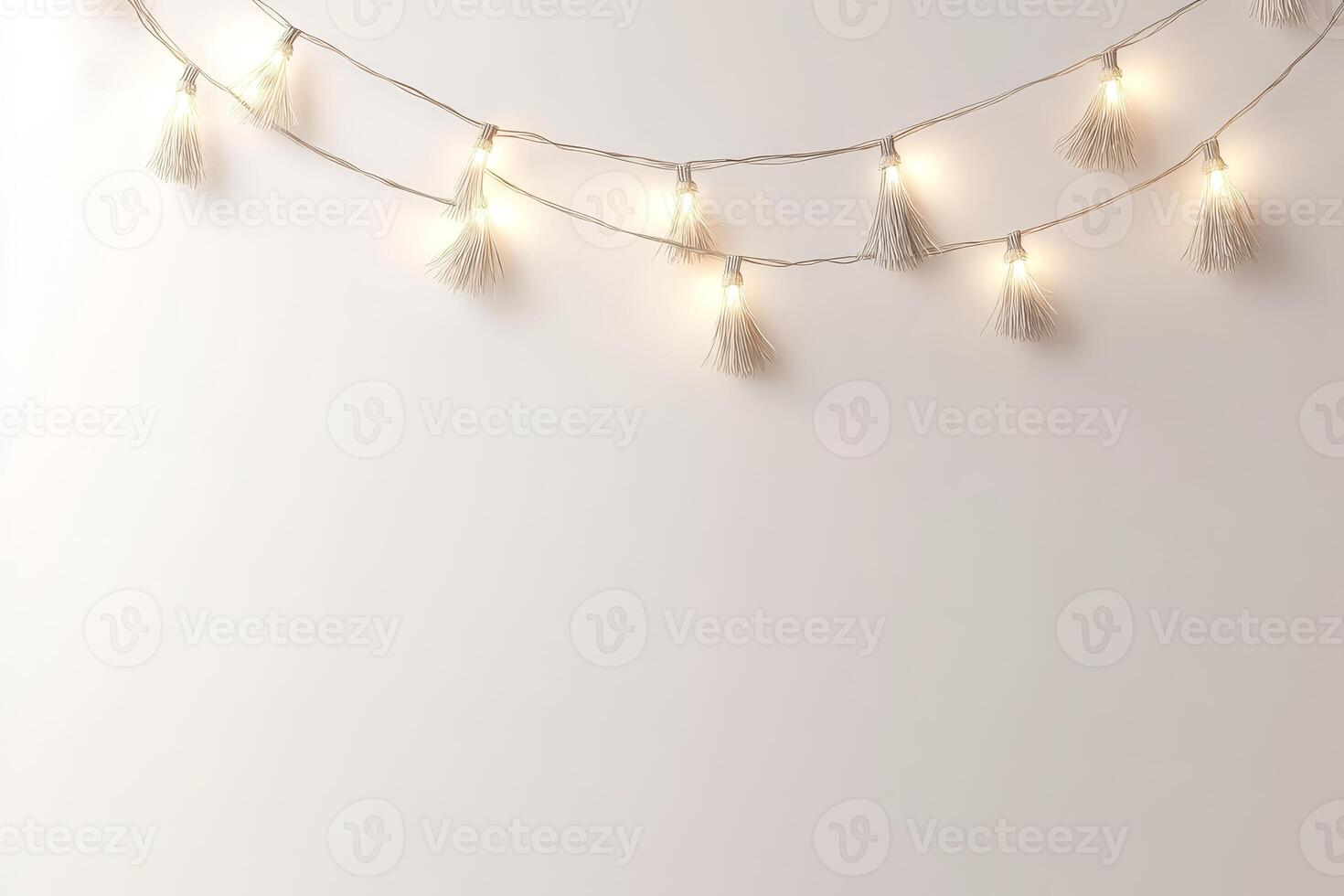 A string of lights with a white background photo