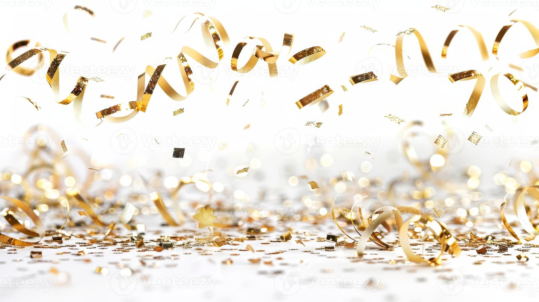 Gold streamers are falling from the sky photo