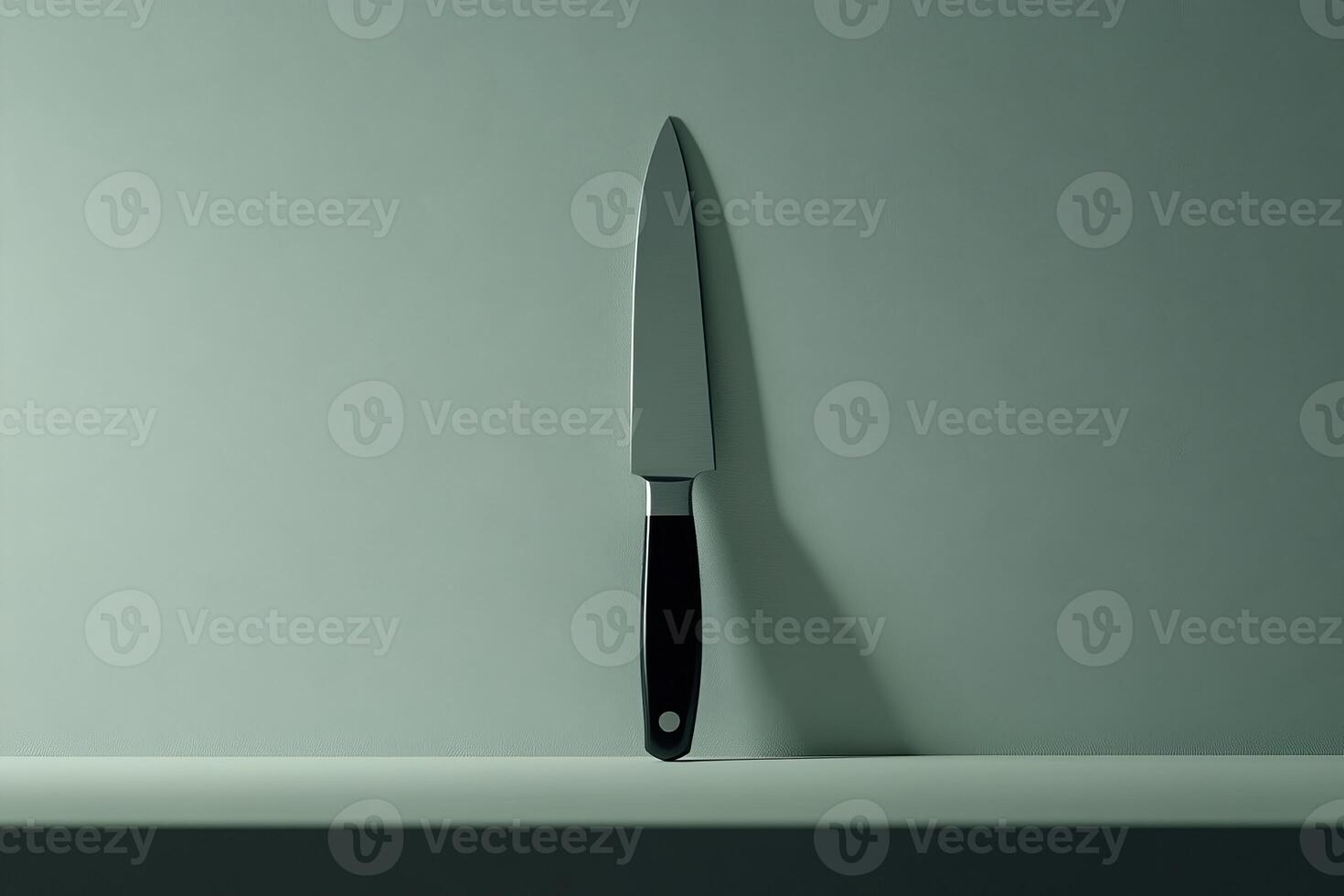 A knife is on a table photo