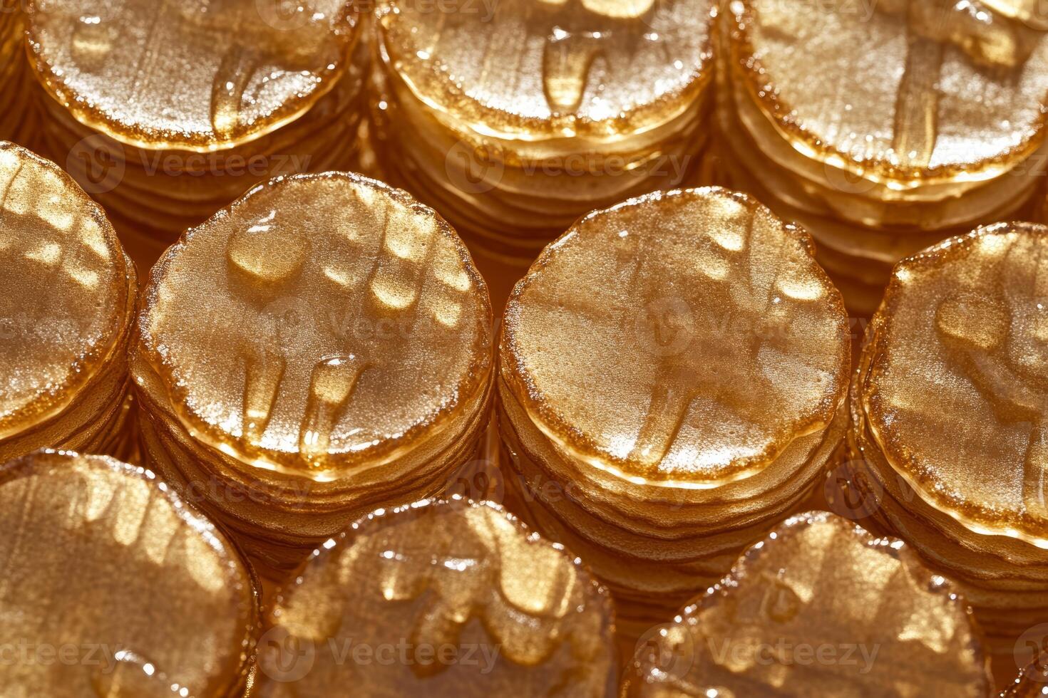 Golden Honeycomb Texture Close-Up for Culinary and Nature Themes photo