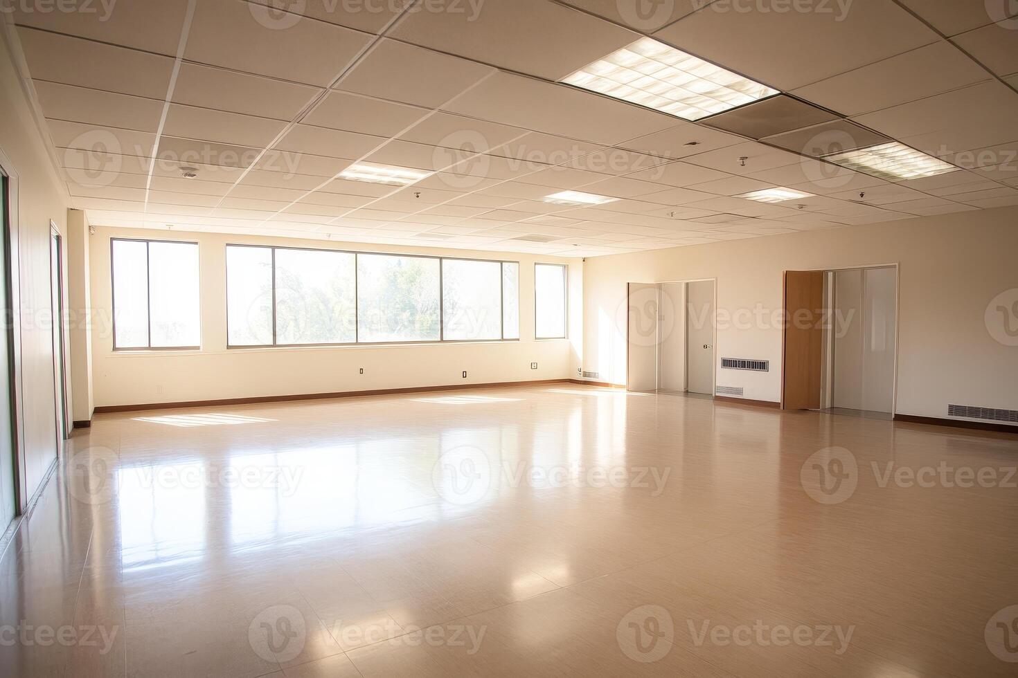 Bright and Spacious Unfurnished Office Space with Large Windows and Natural Light photo
