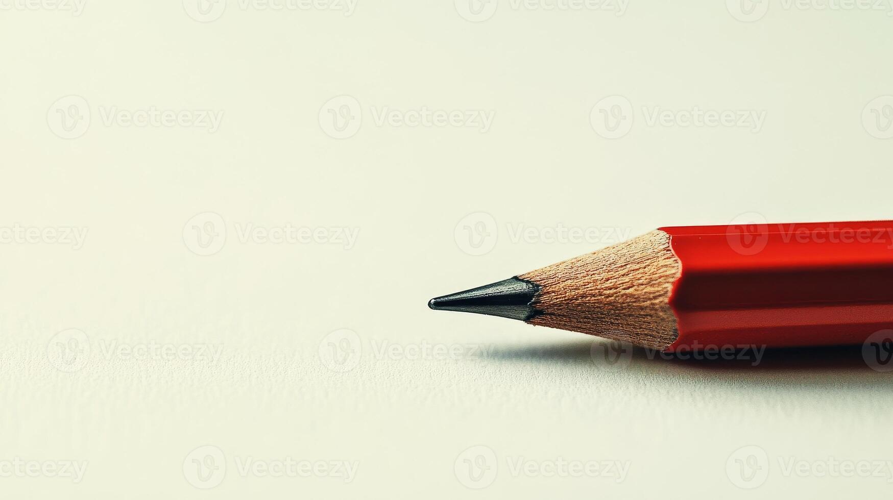 A red pencil with a black tip is on a white background photo