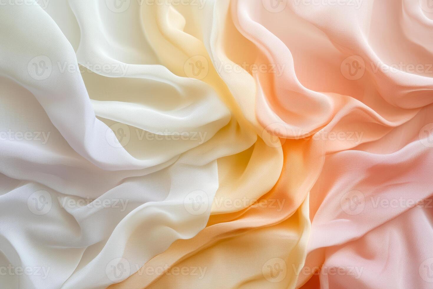 Elegant Soft Pastel Fabric Textures with Flowing Waves in Cream, Peach, and Yellow Hue photo
