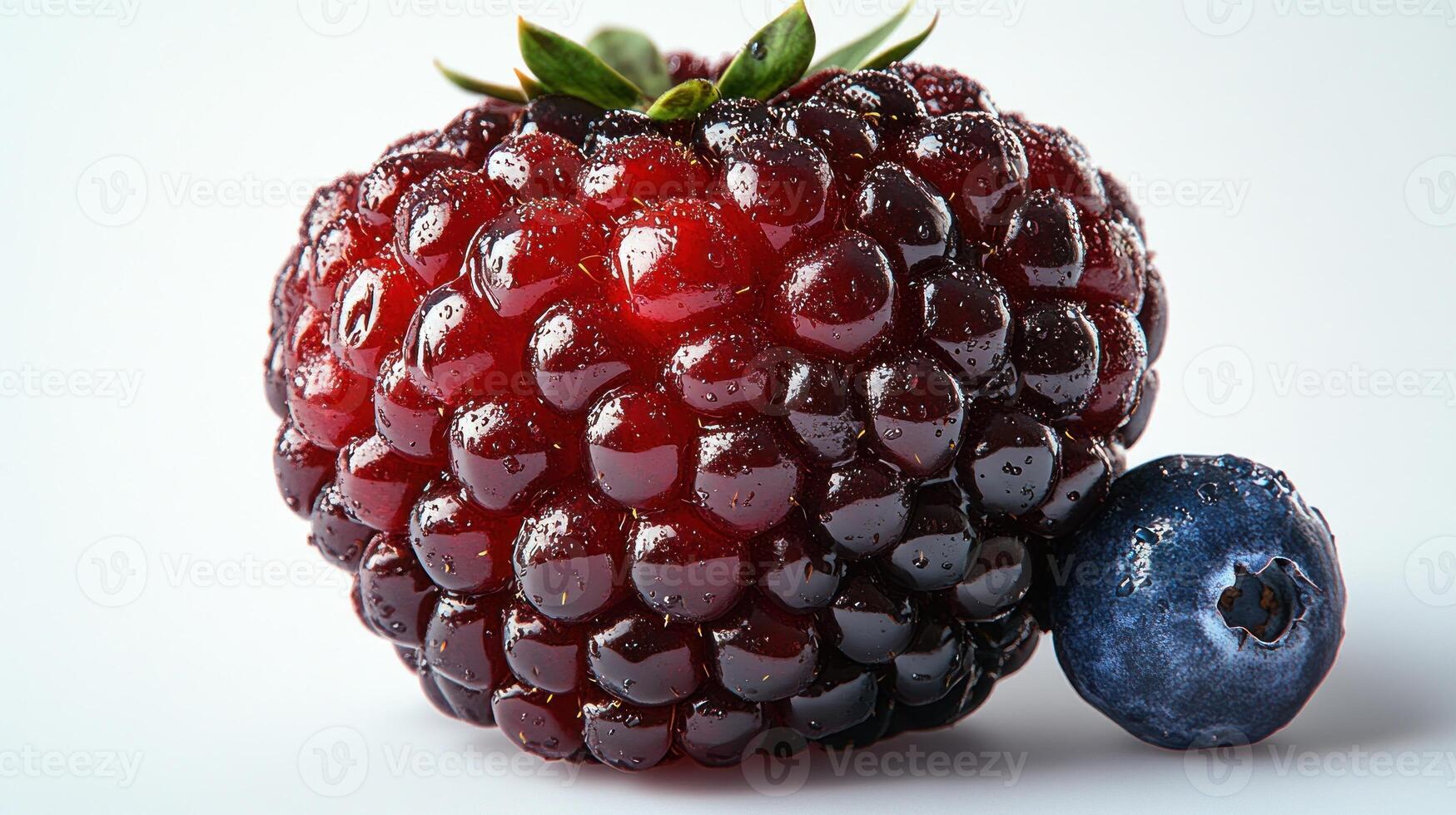 Fresh berries glisten, showcasing their vibrant colors and textures photo