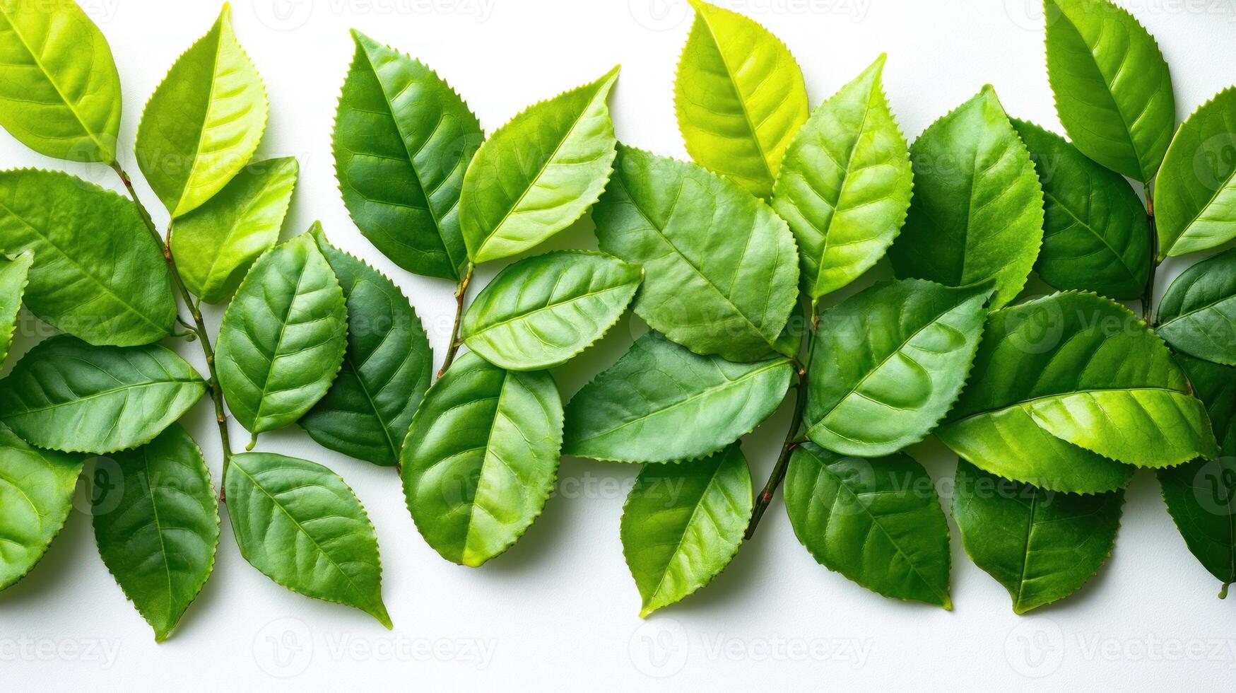 A stunning array of green leaves displays nature's intricate textures and vibrant hues photo