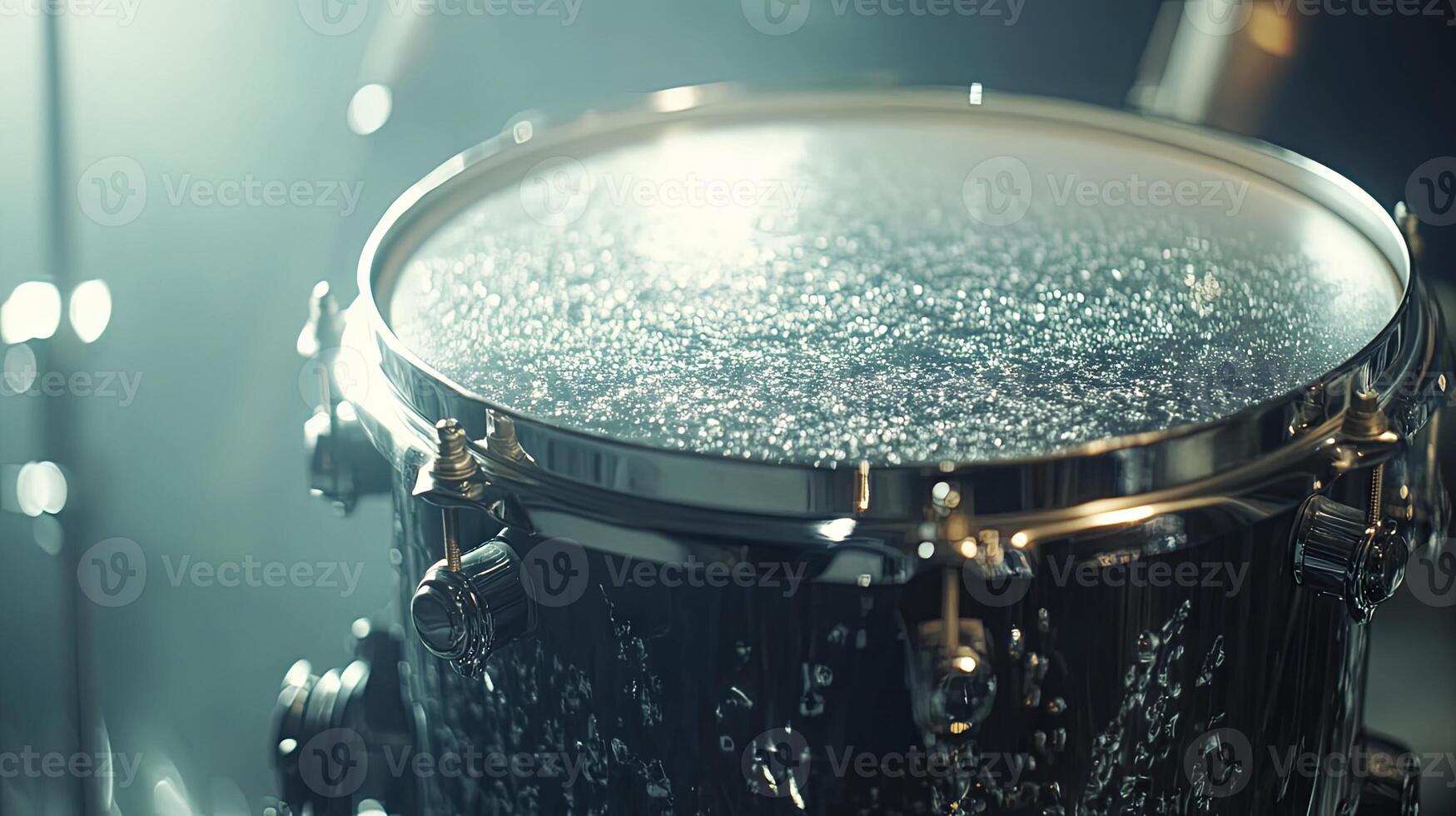 A close up of a drum on a stage photo
