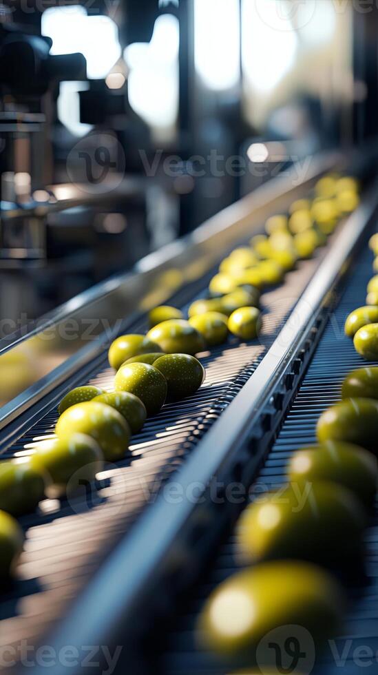 Automated Fruits Processing Line in Modern Food Factory photo