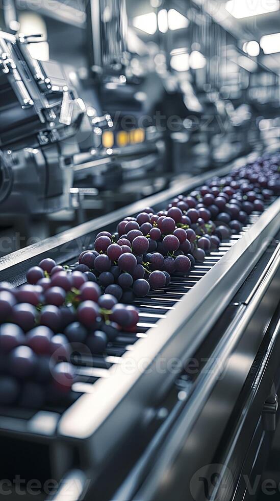 Automated Grape Processing Line - Efficient Fruit Handling photo