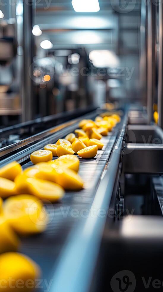 Automated Lemon Slicing and Packaging Line in a Modern Food Processing Facility photo