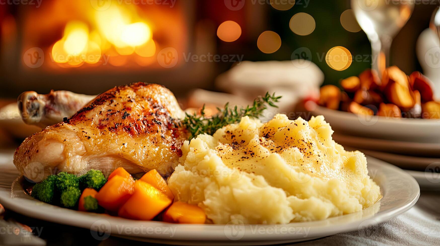 Roasted Chicken and Mashed Potatoes Feast photo